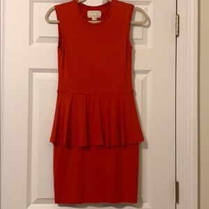 Nicole Miller red peplum knit dress